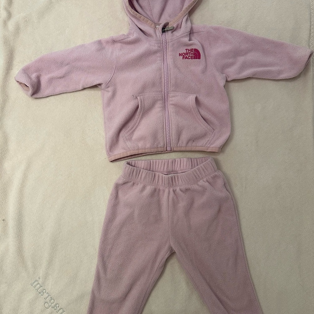 The North Face Pink Fleece Baby Set
